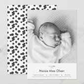 Faire-part Annonce de naissance avec photo de nouveau-né mode (Devant / Derrière)