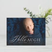 Faire-part Annonce de naissance avec surnom classique une pho (Debout devant)