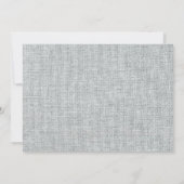 Faire-part Annonce de naissance bébé avec texture de lin gris (Dos)