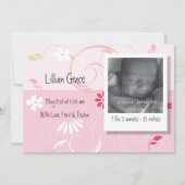 Faire-part Annonce de naissance Bébé Fille (Devant)