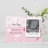 Faire-part Annonce de naissance Bébé Fille (Debout devant)