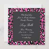Faire-part Annonce de naissance bébé fille léopard noir rose (Dos)