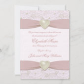 Faire-part Annonce de naissance bébé perle rose pastel (Dos)