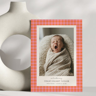 Faire-part Annonce de naissance bébé photo nouveau-né à carre