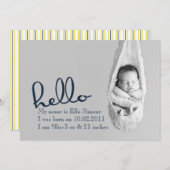 Faire-part Annonce de naissance - Bonjour Bébé (Devant / Derrière)