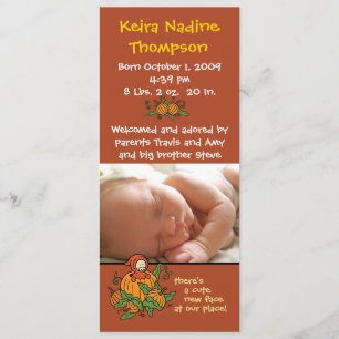 Faire-part Annonce de naissance d'automne