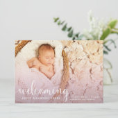 Faire-part Annonce de naissance de bébé bienvenue (Debout devant)