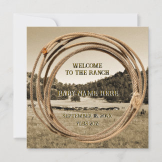 Faire-part Annonce de naissance de bébé cowboy ou cowgirl