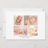 Faire-part Annonce de naissance de bébé fille en calligraphie (Dos)