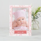 Faire-part Annonce de naissance de bébé fille pieuvre mignonn (Debout devant)