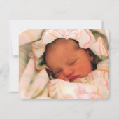 Faire-part Annonce de naissance de bébé fille rose Argyle mig (Dos)