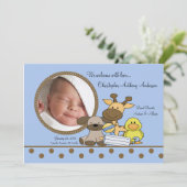 Faire-part Annonce de naissance de bébé garçon PHOTO (Debout devant)