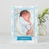 Faire-part Annonce de naissance de bébé garçon pieuvre mignon (Debout devant)