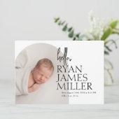 Faire-part Annonce de naissance de bébé moderne et minimalist (Debout devant)