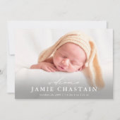 Faire-part Annonce de naissance de bébé nouveau-né simple mod (Devant)