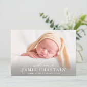 Faire-part Annonce de naissance de bébé nouveau-né simple mod (Debout devant)
