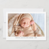 Faire-part Annonce de naissance de bébé nouveau-né simple mod (Dos)