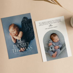 Faire-part Annonce de naissance de bébé photo complète modern