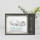 Faire-part Annonce de naissance de bébé pour la télévision "A (Debout devant)