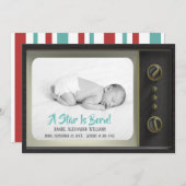 Faire-part Annonce de naissance de bébé pour la télévision "A (Devant / Derrière)