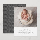 Faire-part Annonce de naissance de bébé simple et moderne (Devant / Derrière)