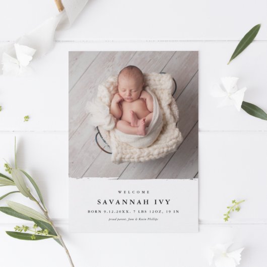 Faire-part Annonce de naissance de bébé simple et moderne