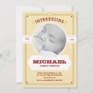 Faire-part Annonce de naissance de bébé western