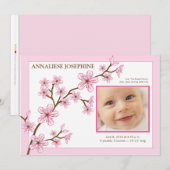 Faire-part Annonce de naissance de Cherry Blossom Girl : bébé (Devant / Derrière)