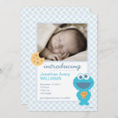 Faire-part Annonce de naissance de Cookie Monster (Devant / Derrière)