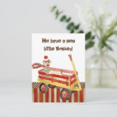 Faire-part Annonce de naissance de garçon avec Singe en chaus (Debout devant)