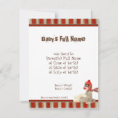 Faire-part Annonce de naissance de garçon avec Singe en chaus (Dos)