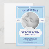 Faire-part Annonce de naissance de garçon de l'Ouest (Devant / Derrière)