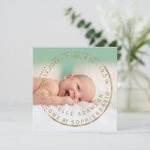 Faire-part Annonce de naissance en or Cadeau Pierre précieuse (Debout devant)