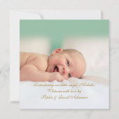 Faire-part Annonce de naissance en or Cadeau Pierre précieuse (Dos)