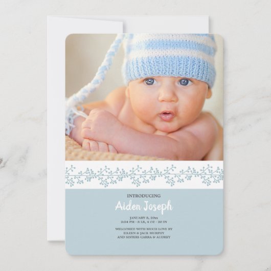 Faire-part Annonce de naissance en photo du groupe Berry Band (Devant)