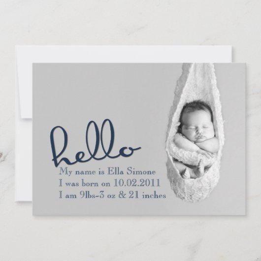 Faire-part Annonce de naissance - Hello Baby (Devant)