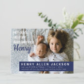 Faire-part Annonce de naissance Hey les gars nouveau-né moder (Debout devant)