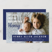 Faire-part Annonce de naissance Hey les gars nouveau-né moder (Devant / Derrière)