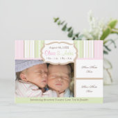 Faire-part Annonce de naissance - Jumeaux (Debout devant)