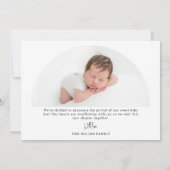 Faire-part Annonce de naissance minimale moderne pour bébé av (Dos)