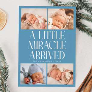 Faire-part Annonce de naissance Miracle de Noël en jean bleu