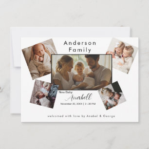 Faire-part Annonce de naissance par collage photo de famille