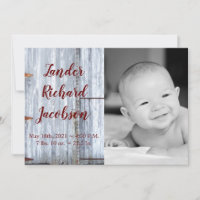 Annonce de naissance photo 13x18 Armée Bois Blanch
