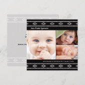 Faire-part Annonce de naissance Photo Baby Black Bandhini (Devant / Derrière)