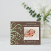 Faire-part Annonce de naissance photo de bébé garçon avec vig (Debout devant)