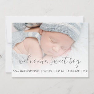 Faire-part Annonce de naissance photo de bébé garçon Quatrefo