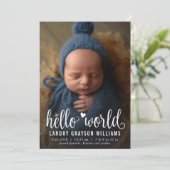 Faire-part Annonce de naissance Photo Hello World Stat (Debout devant)