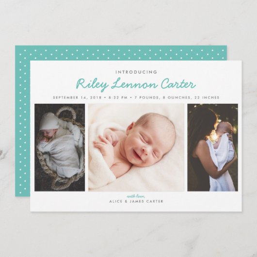 Faire-part Annonce de naissance photo Introduction amicale (Devant / Derrière)