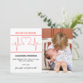 Faire-part Annonce de naissance Saint-Valentin battement de c (Debout devant)