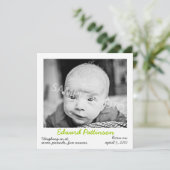 Faire-part Annonce de naissance verte (Debout devant)